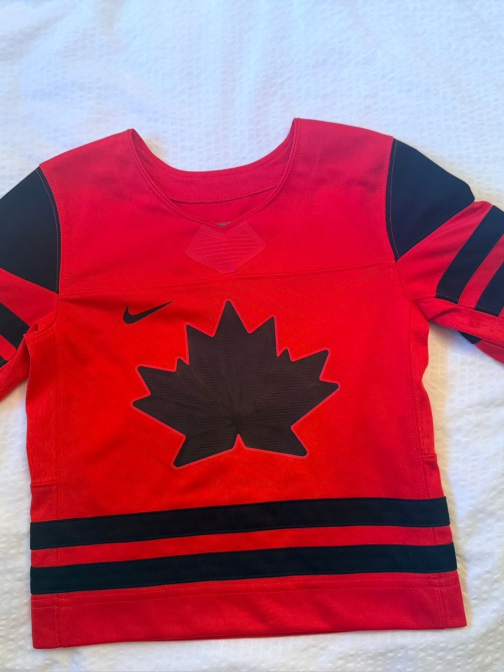 Nike Red & Black Kids' Hockey-Style Long Sleeve Top